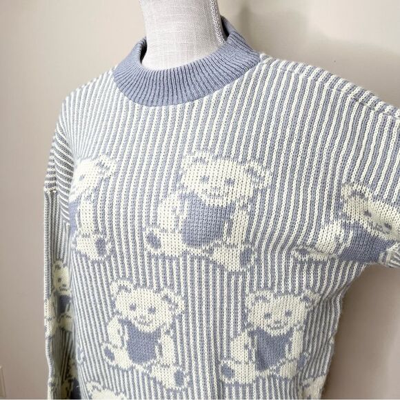 Vintage Adele Knitwear Teddy Bear All Over Print Sweater Medium - Picture 3 of 9